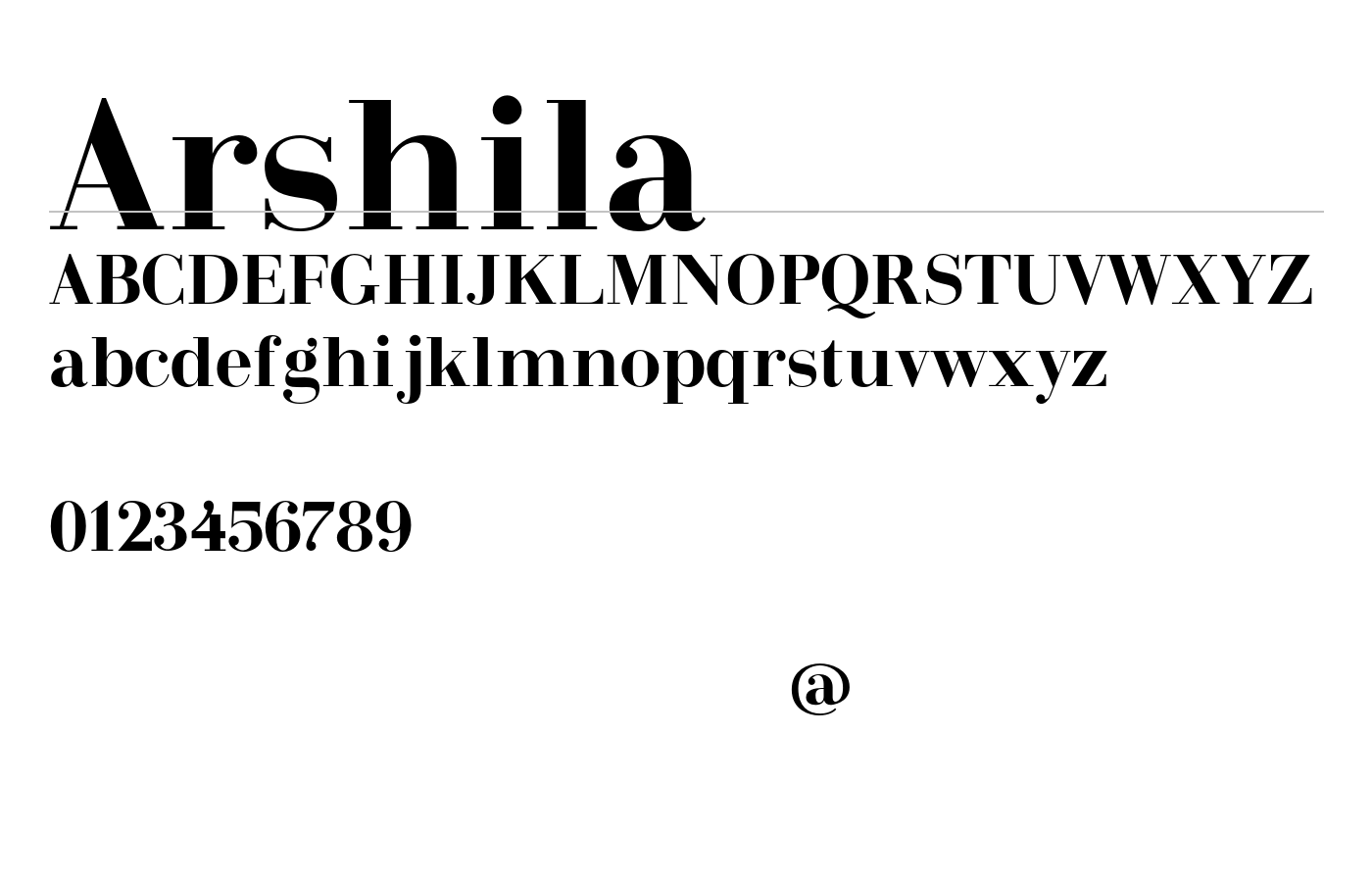 Arshila Font preview