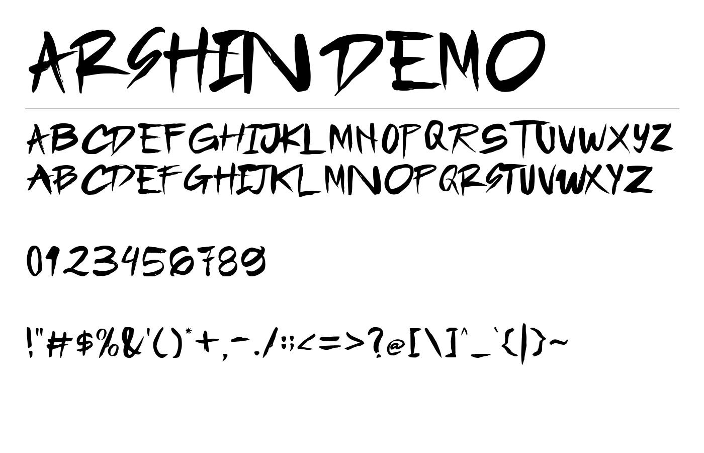 Arshin Demo Font preview