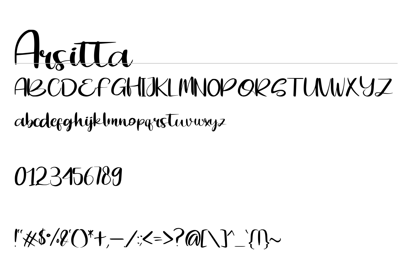 Arsitta Font preview