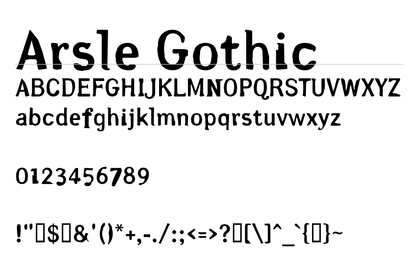 Arsle Gothic Font preview