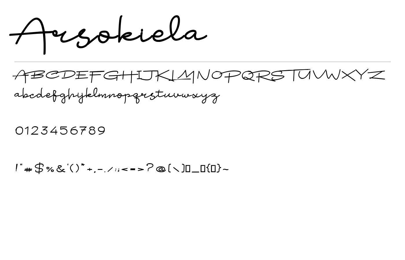 Arsokiela Font preview