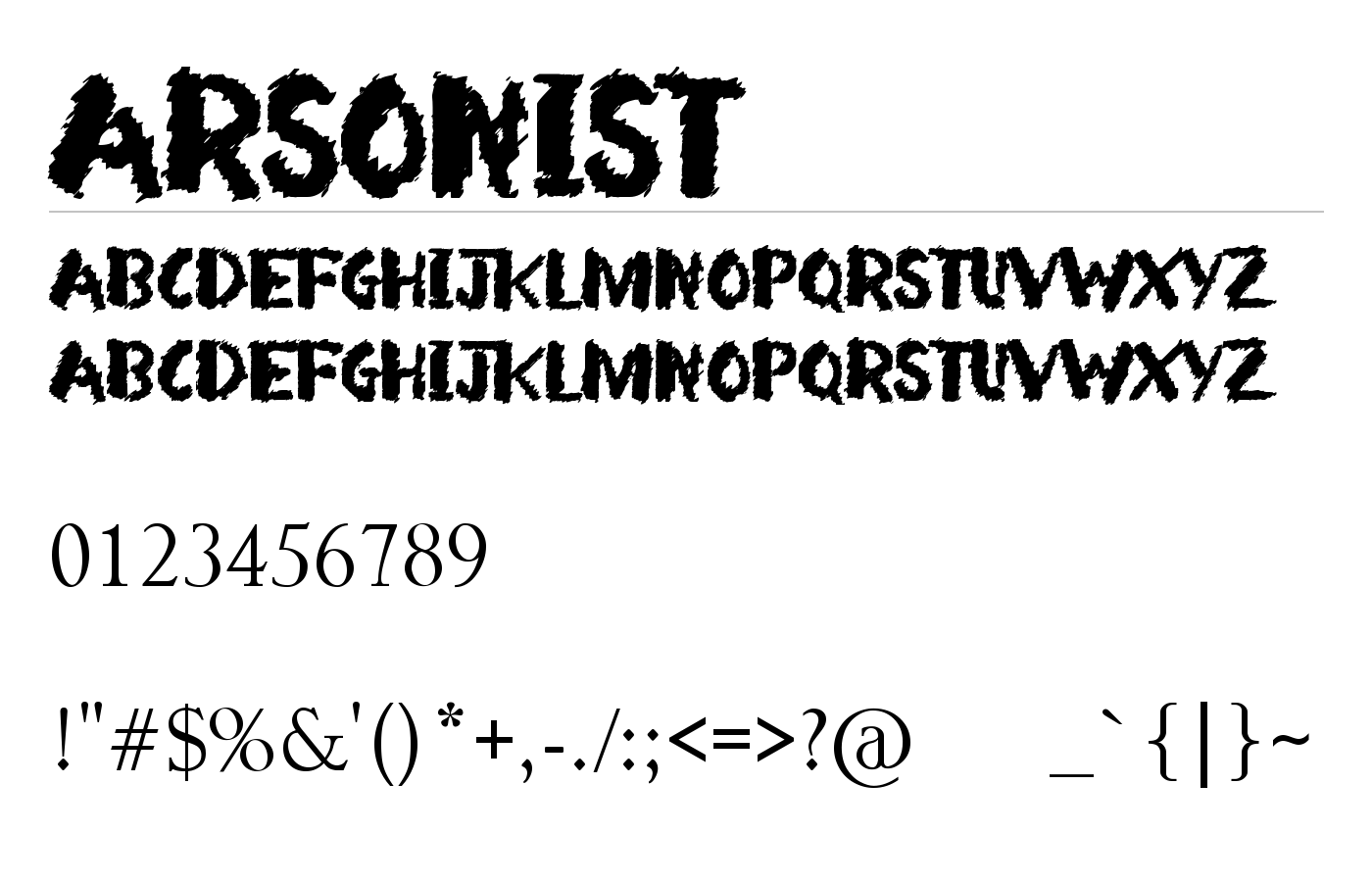 Arsonist Font preview