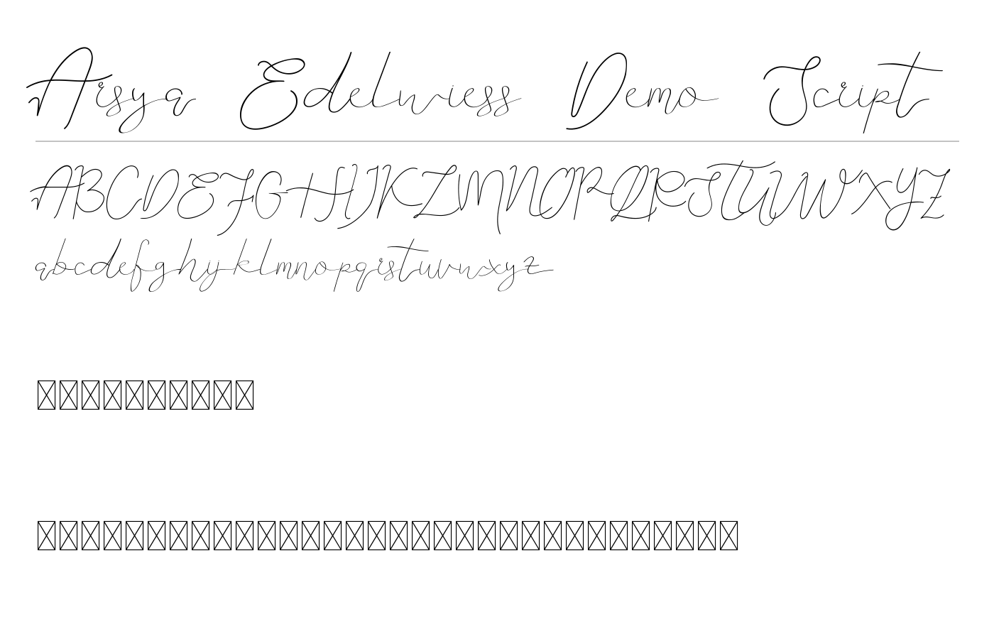 Arsya Edelwiess Demo Font preview
