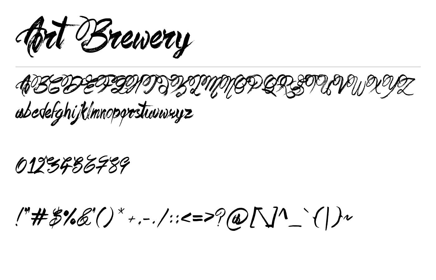 Art Brewery Font preview