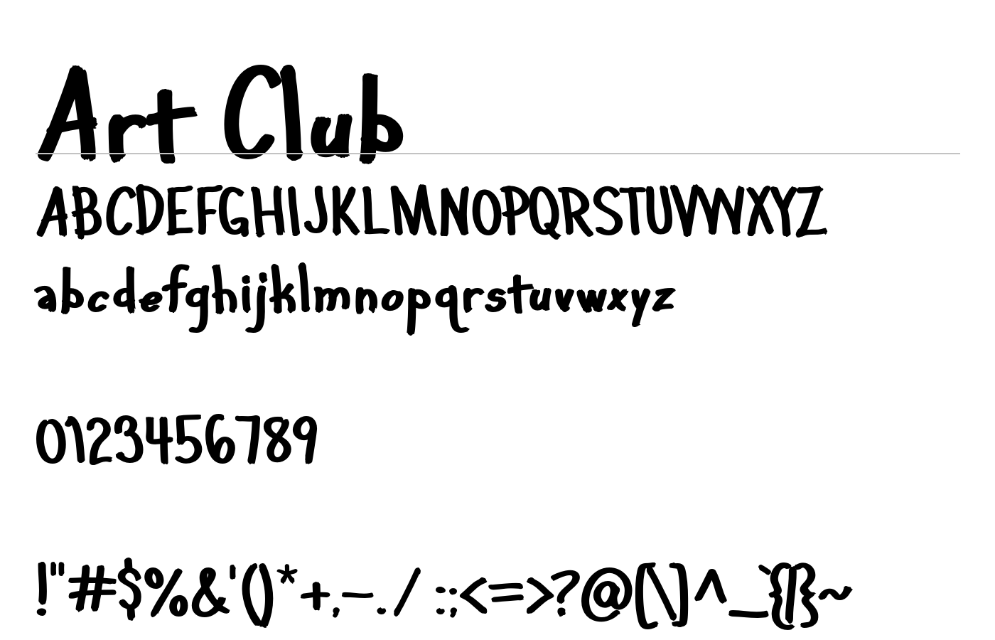 Art Club Font preview