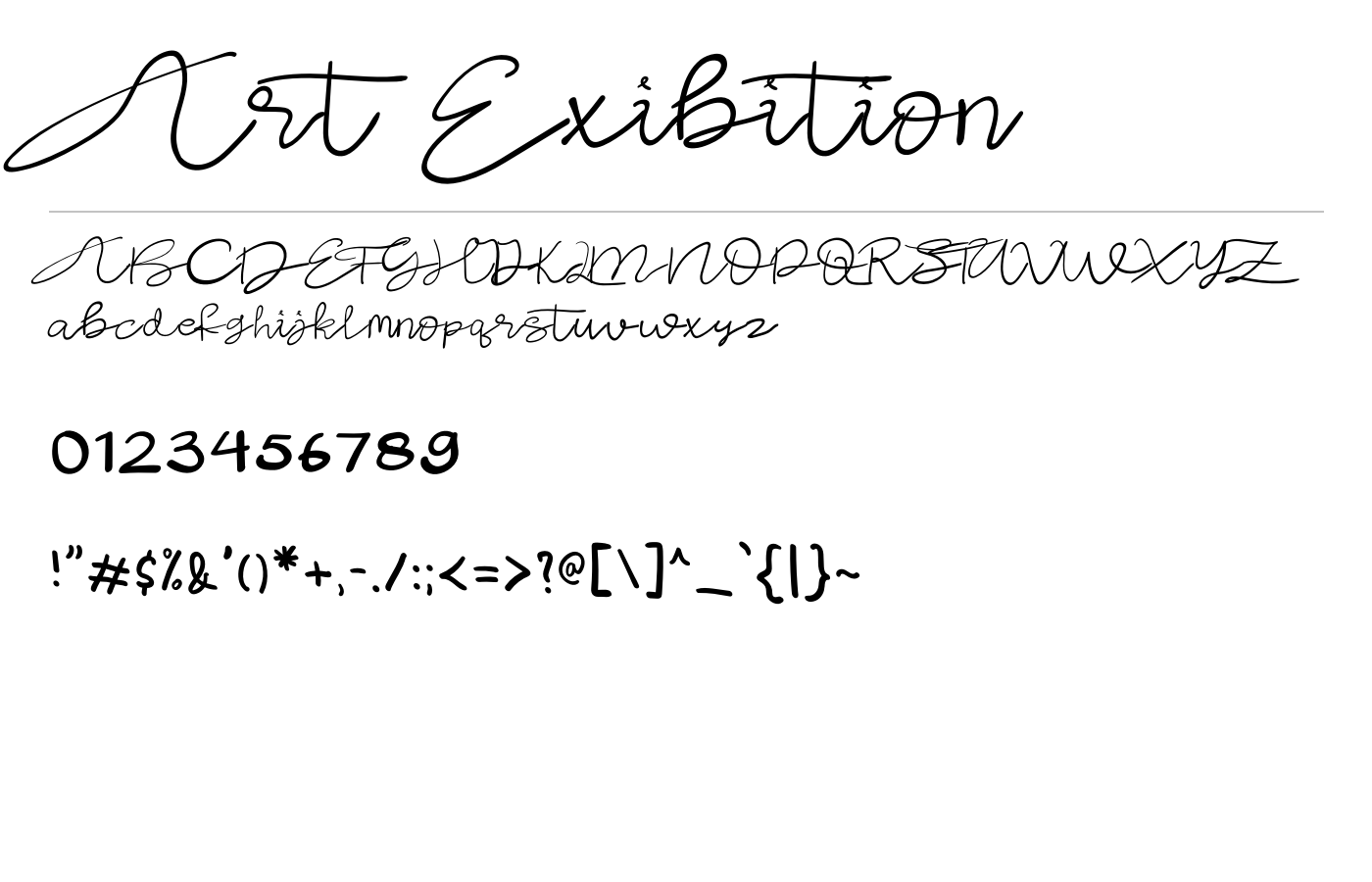 Art Exibition Font preview