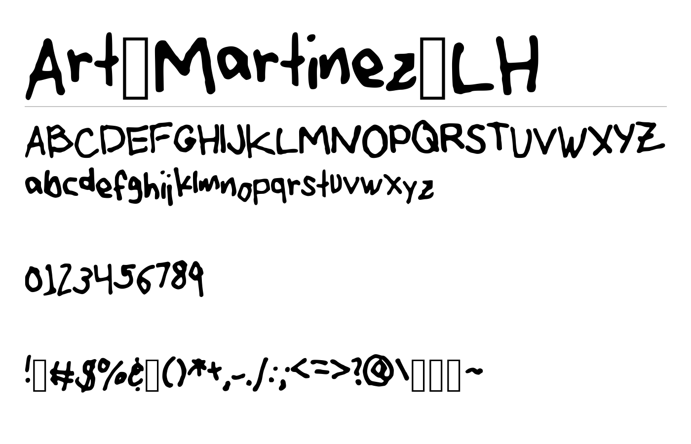 Art_Martinez_LH Font preview
