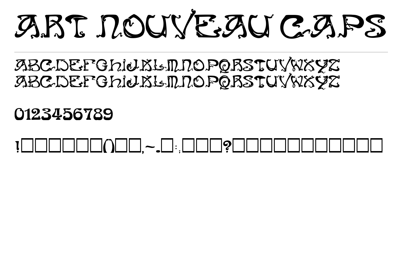 Art Nouveau Caps Font preview