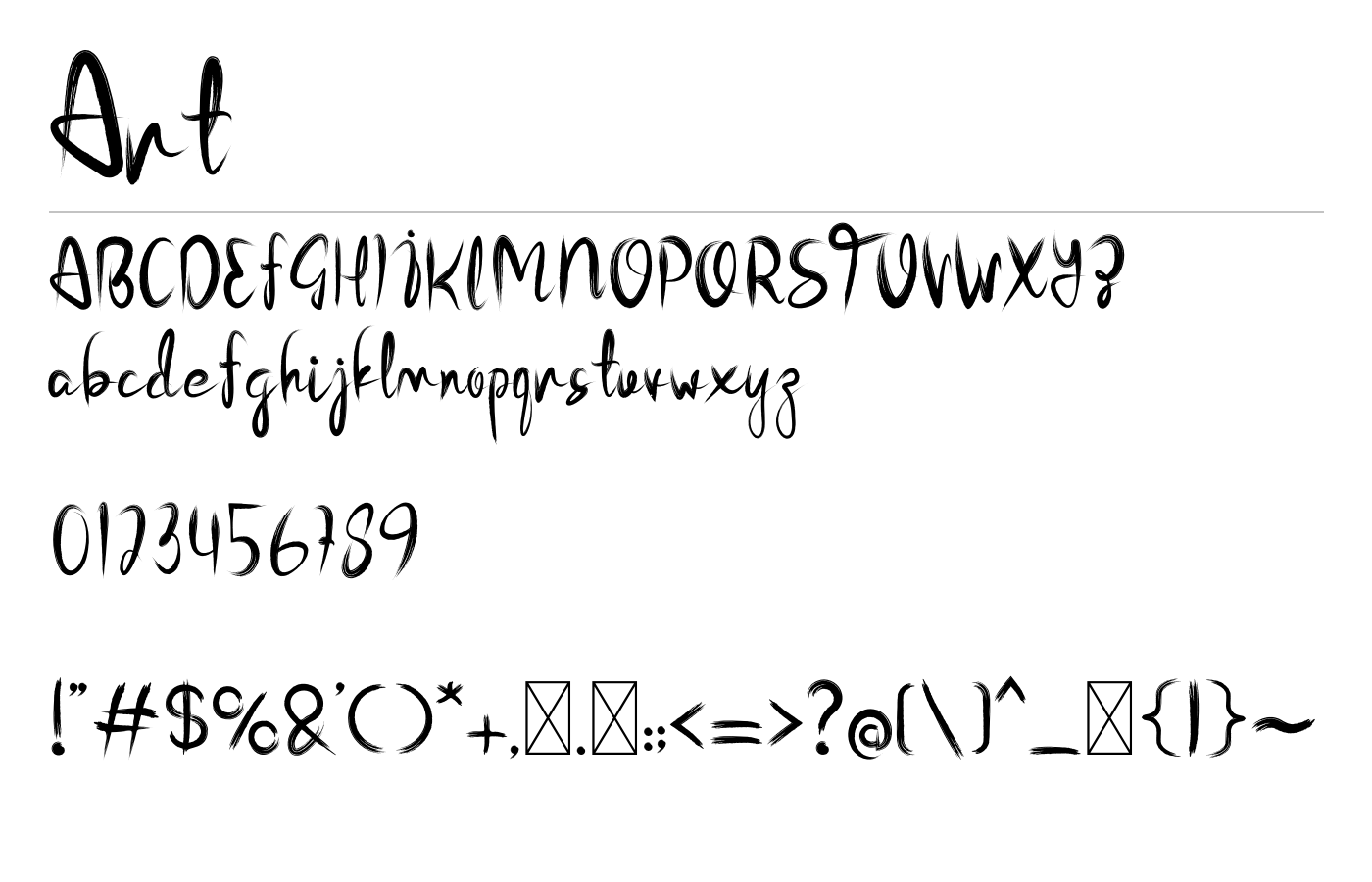 Art Font preview