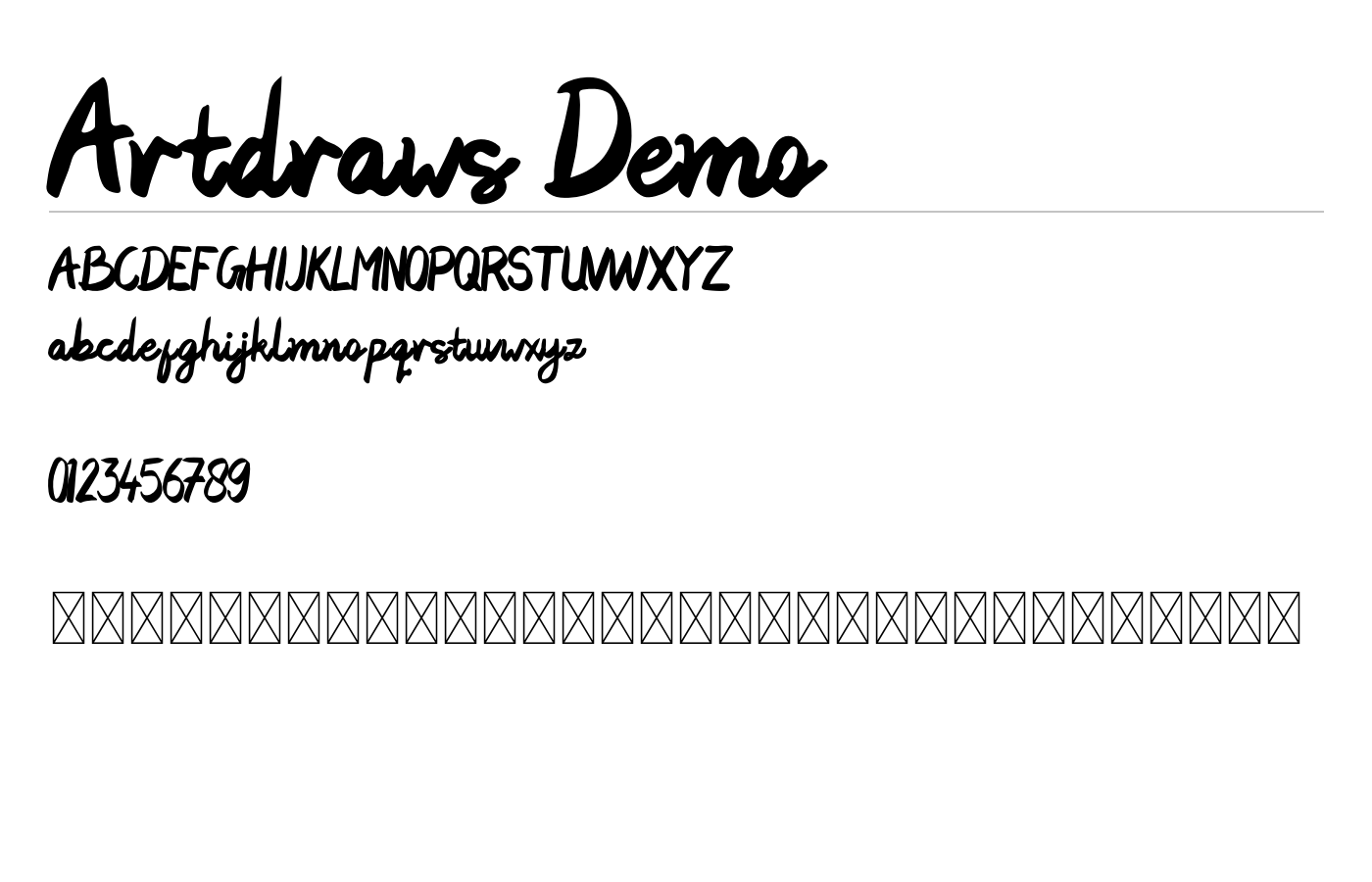 Artdraws Font preview
