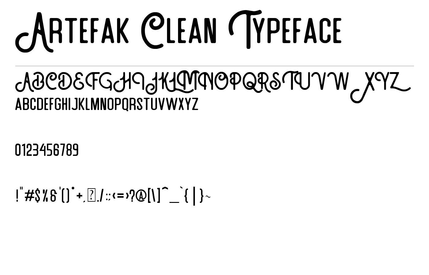 Artefak Clean Typeface Font preview