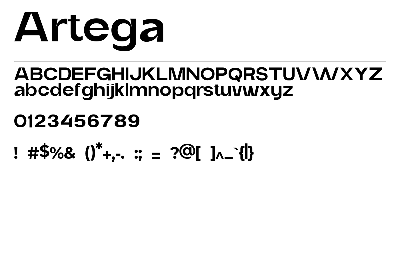 Artega Font preview
