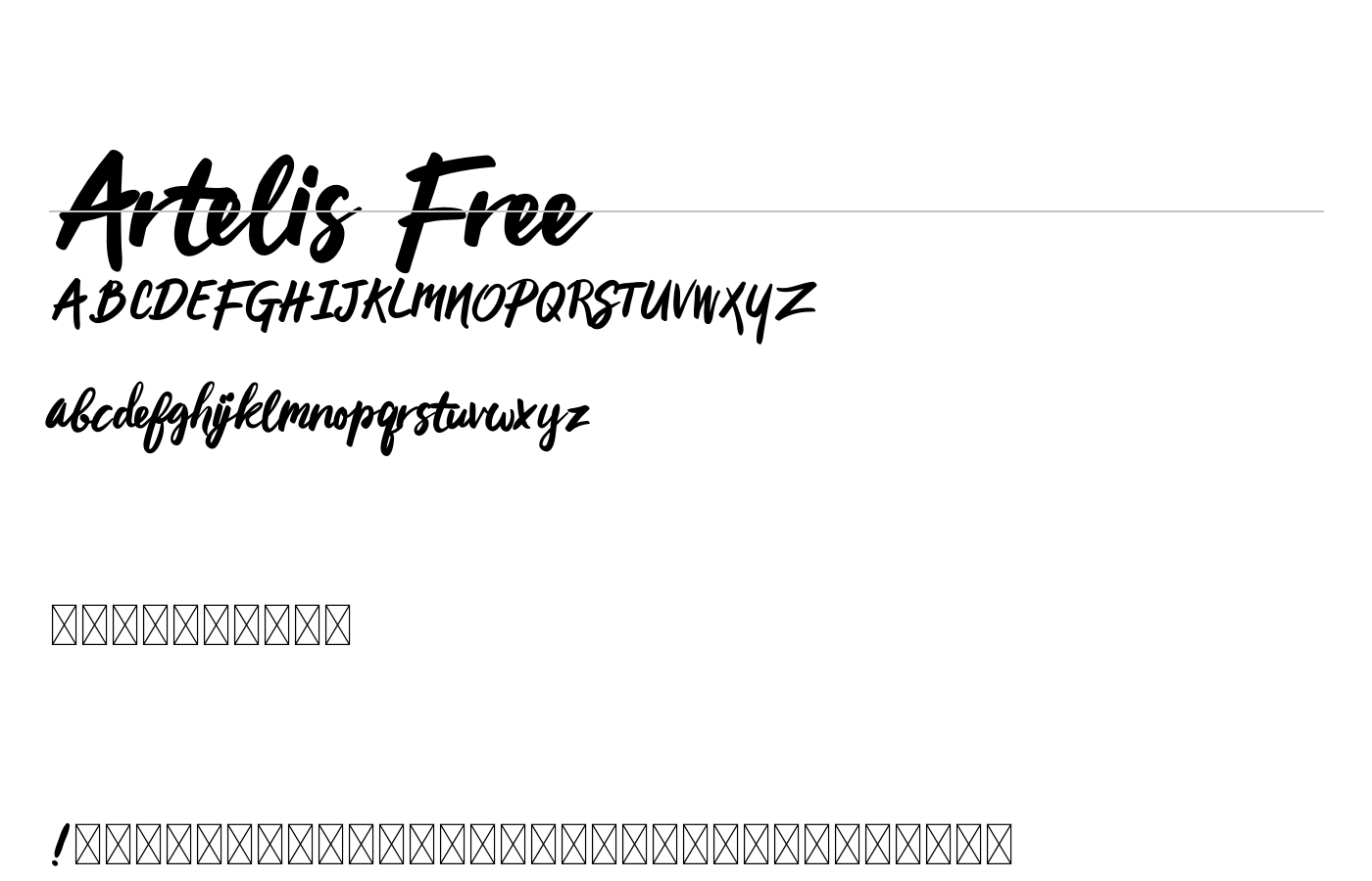 Artelis Free Font preview