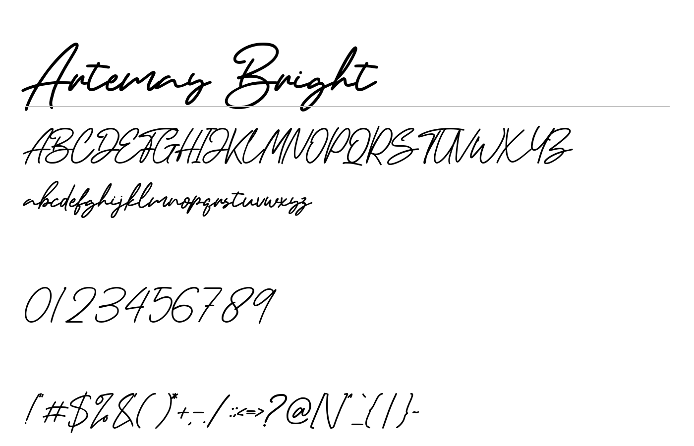 Artemay Bright Font preview