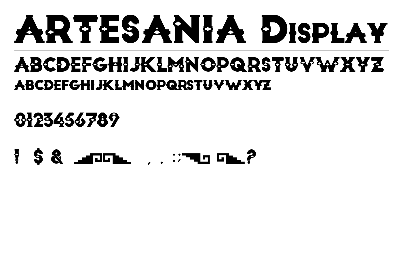 ARTESANIA Display Font preview