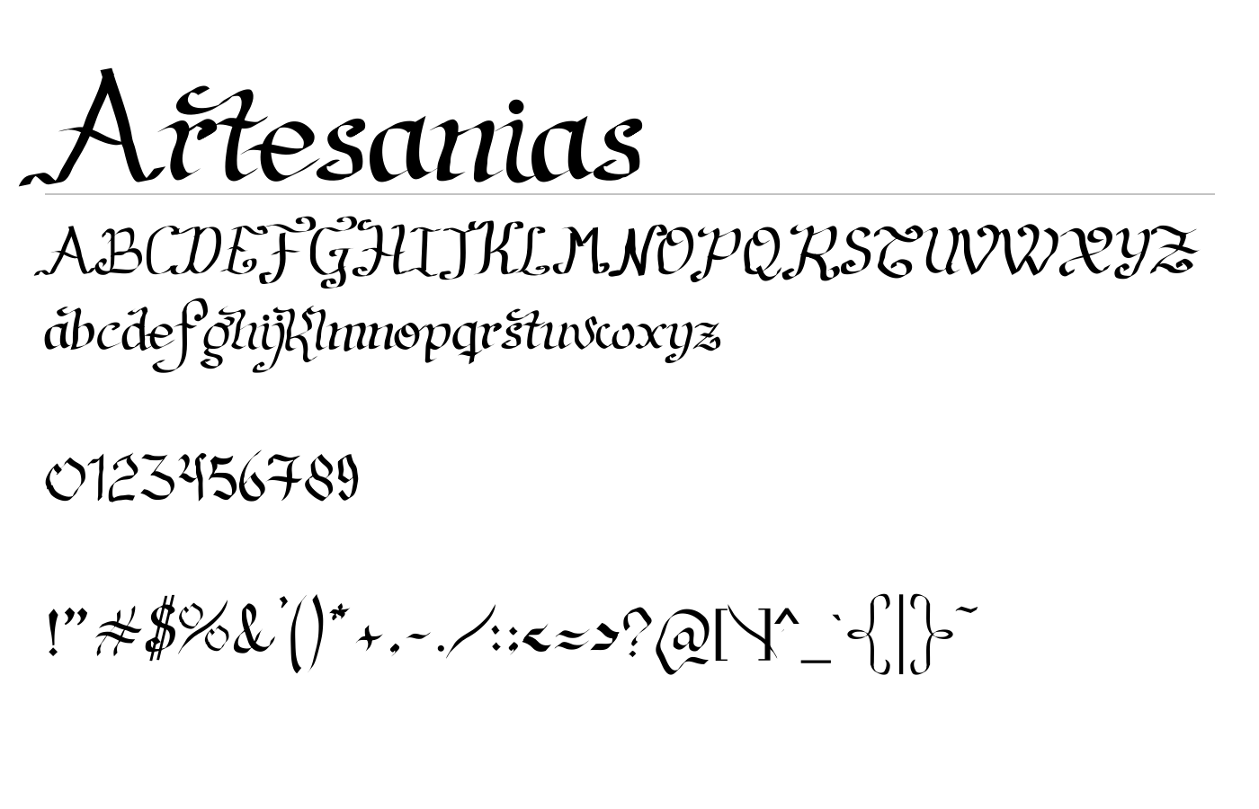 Artesanias Font preview