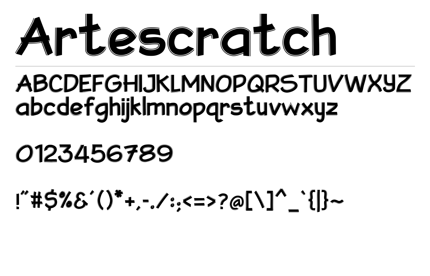 Artescratch Font preview
