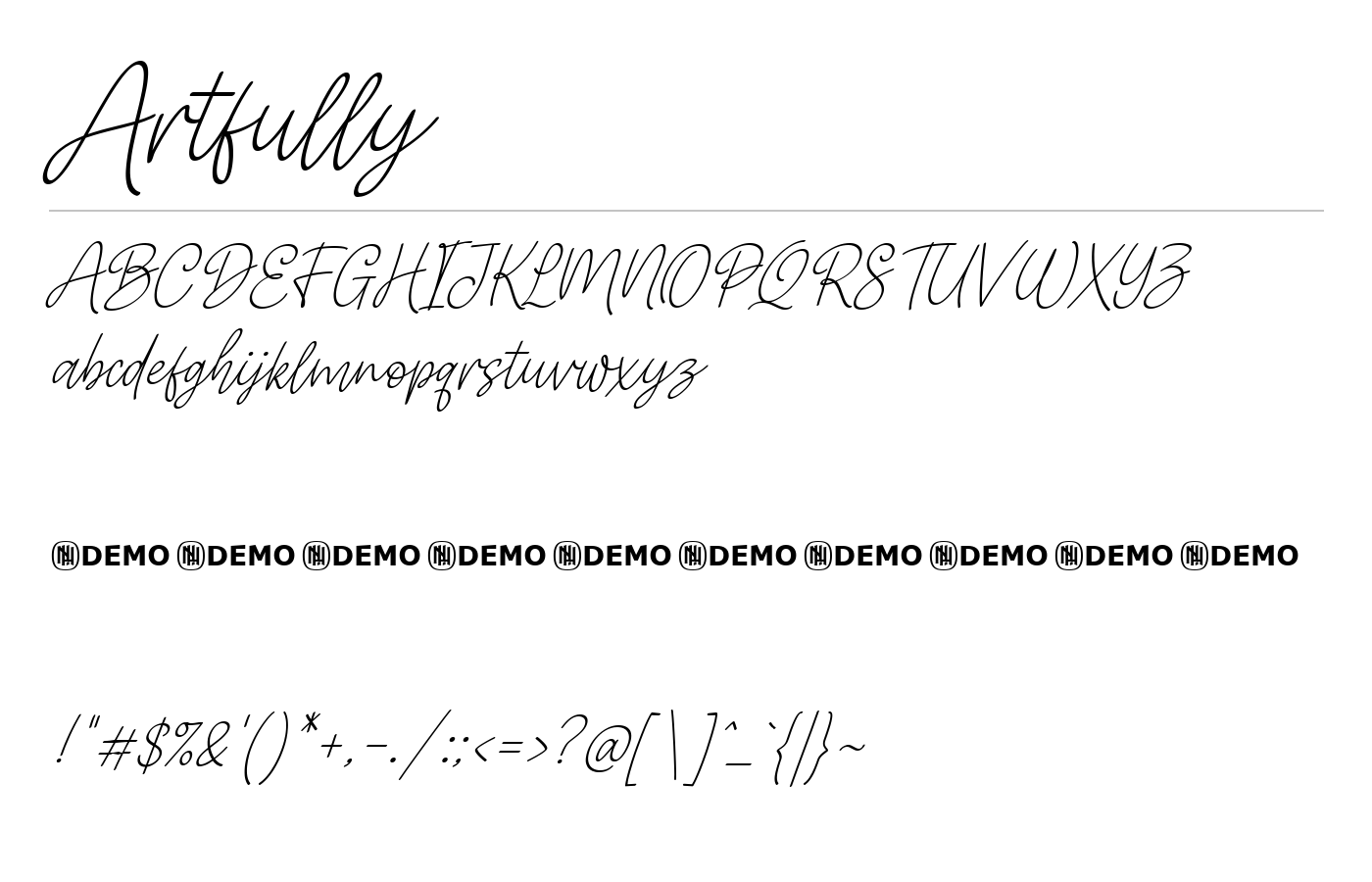Artfully Font preview