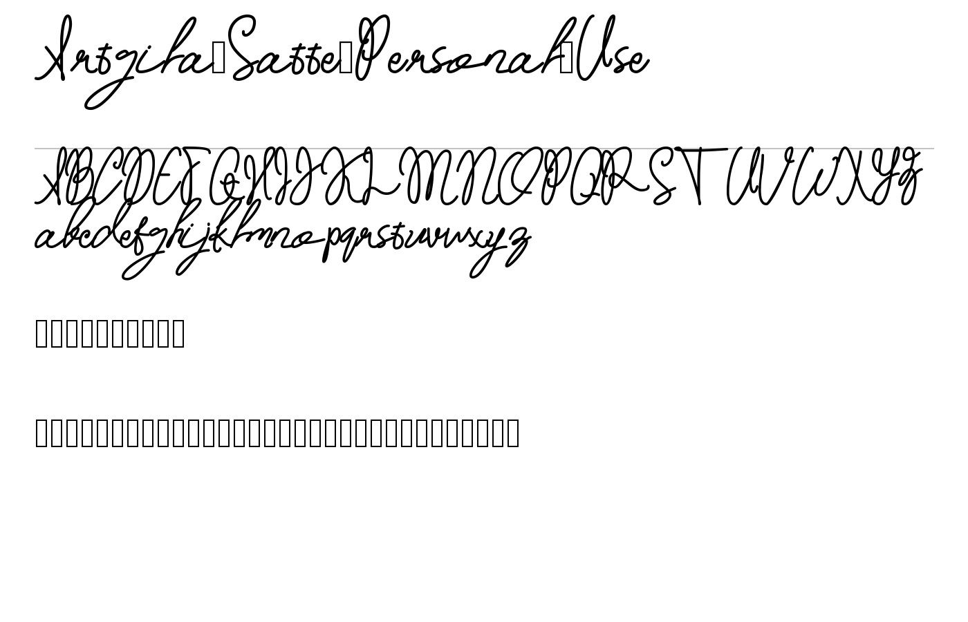 Artgila_Satte_Personal_Use Font preview