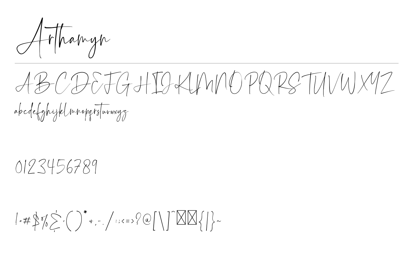 Arthamyn Font preview