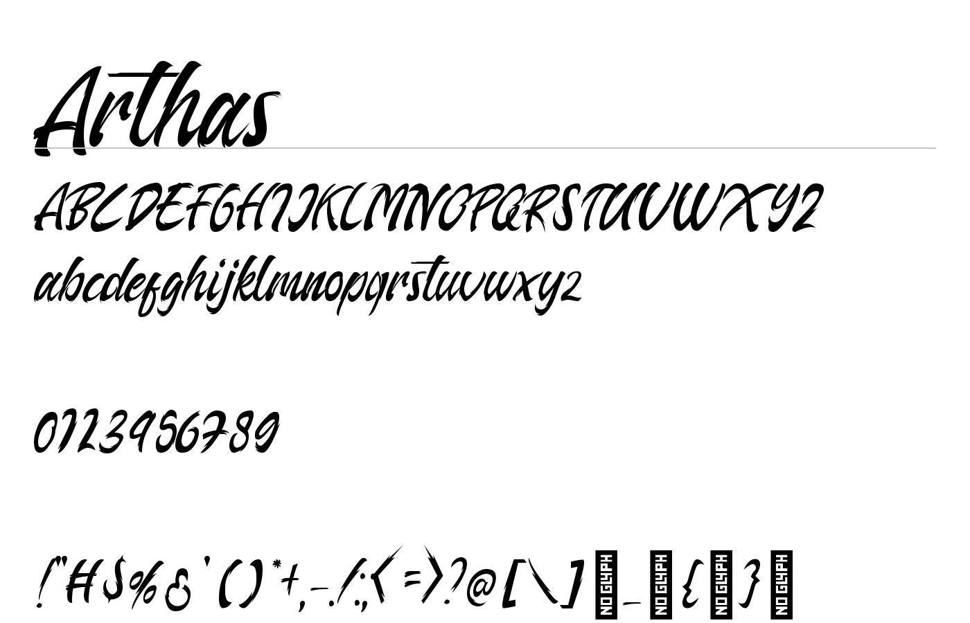 Arthas Font preview