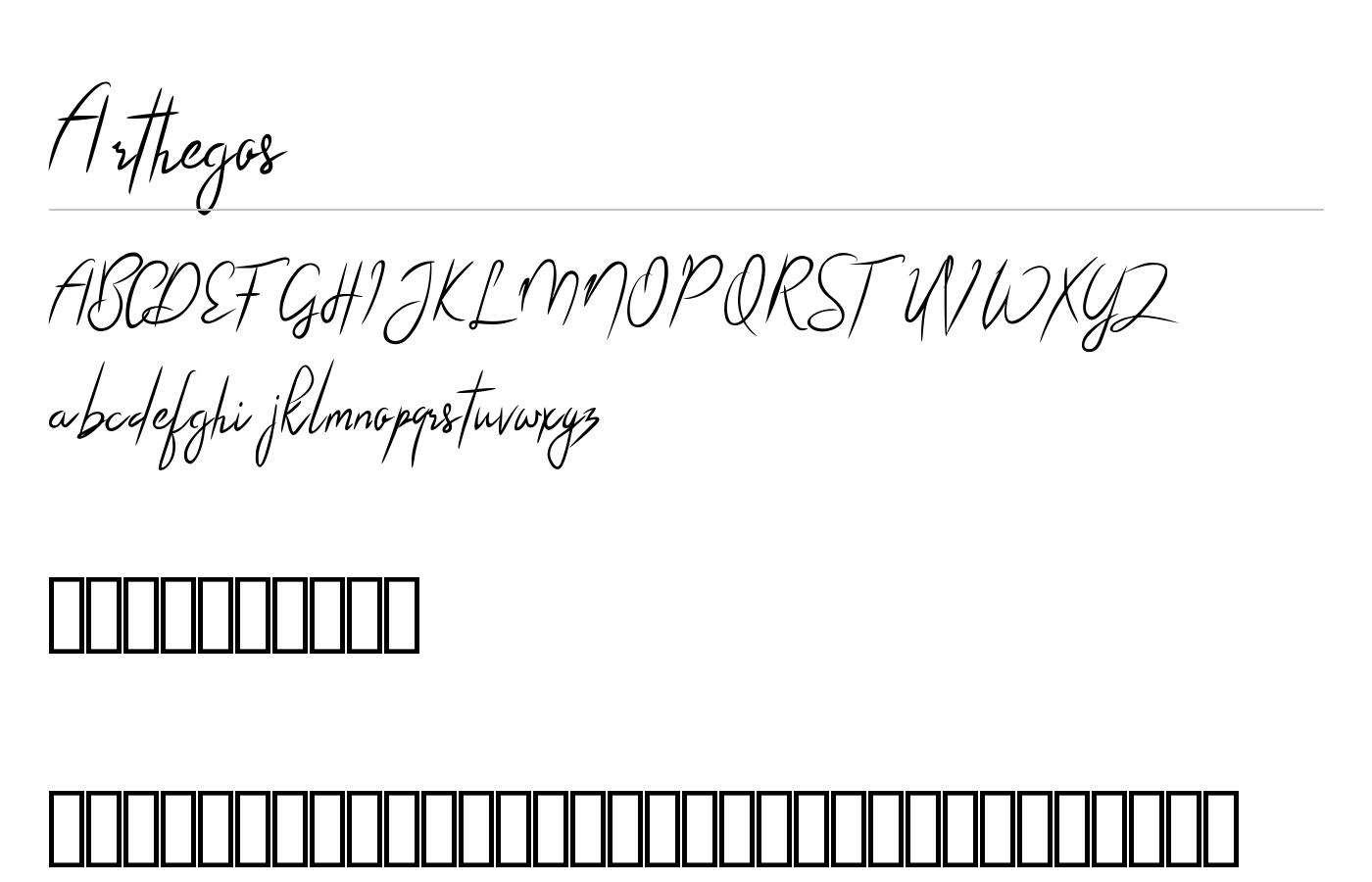 Arthegos Font preview