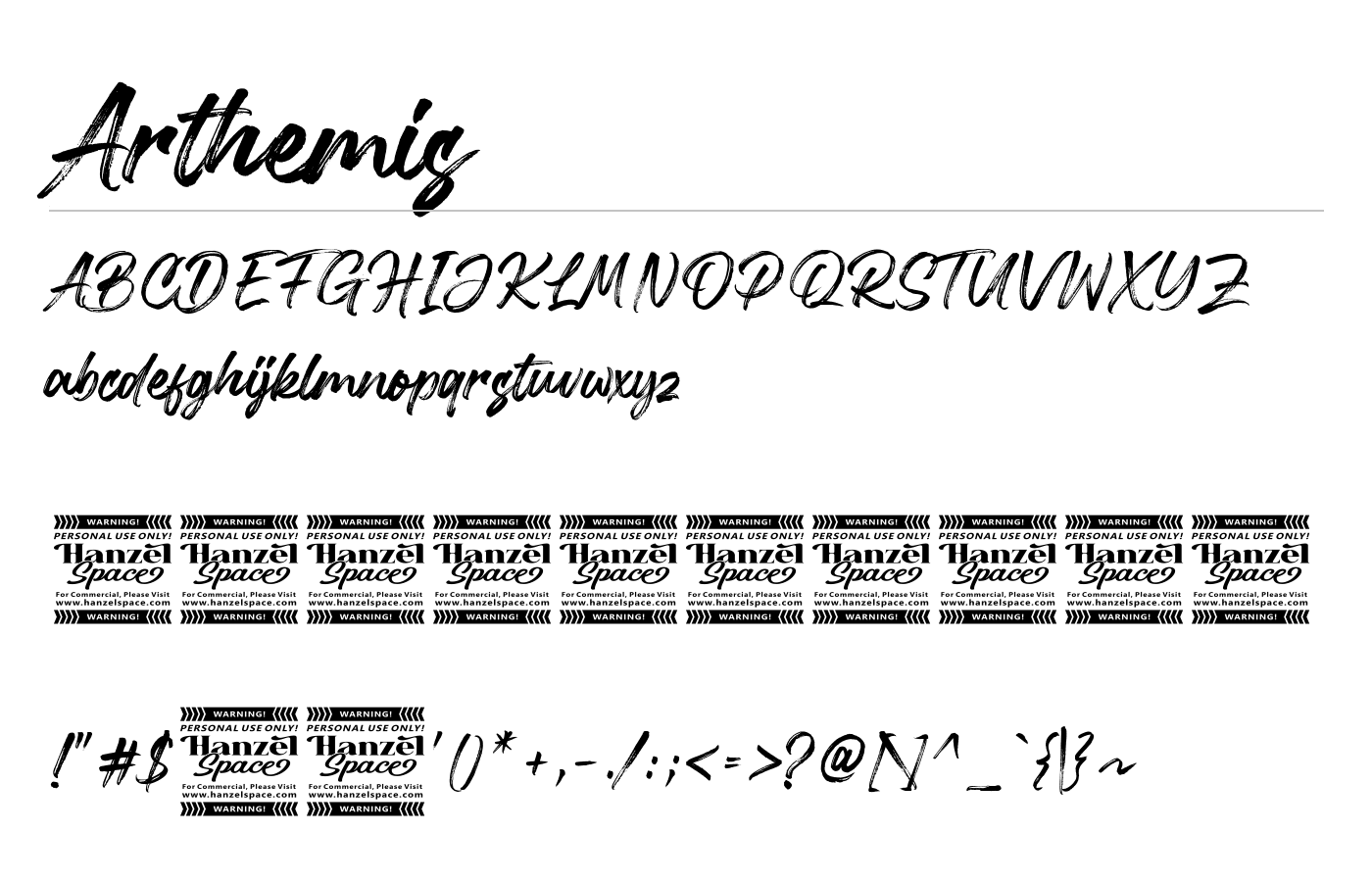 Arthemis Font preview