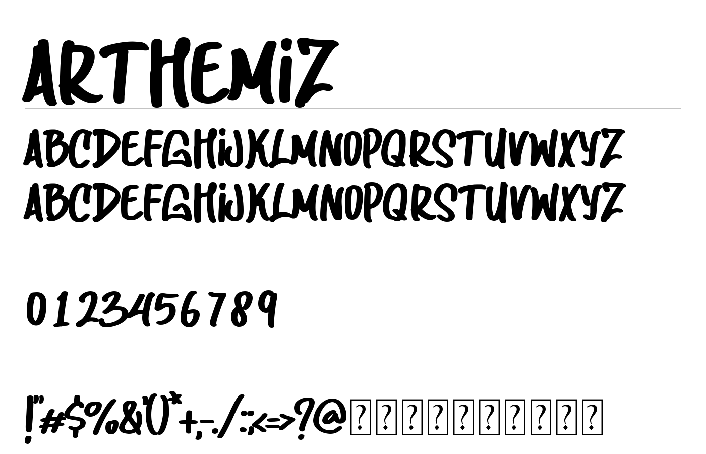 ARTHEMIZ Font preview