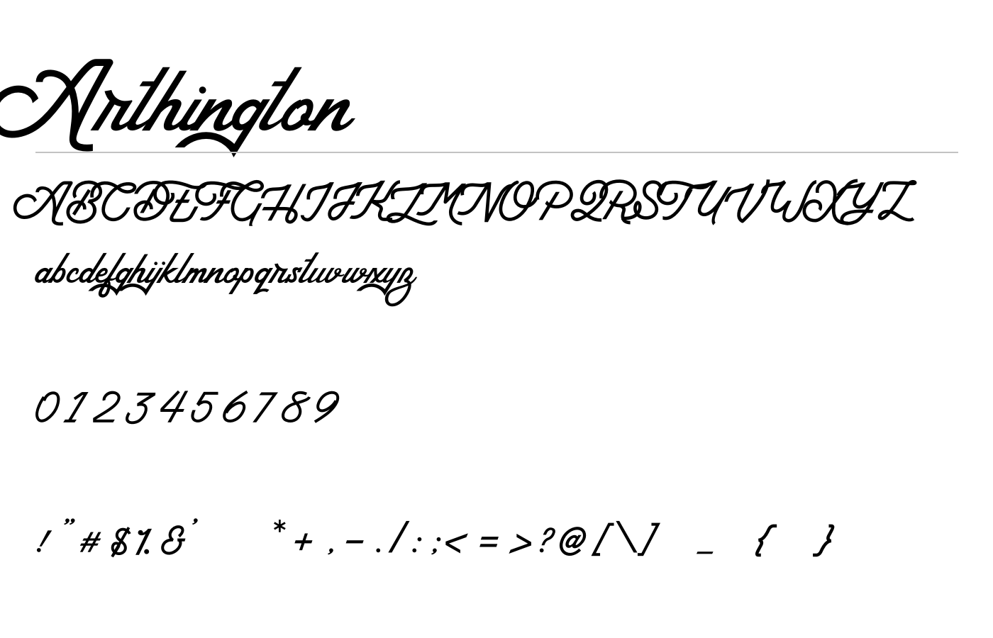 Arthington Font preview