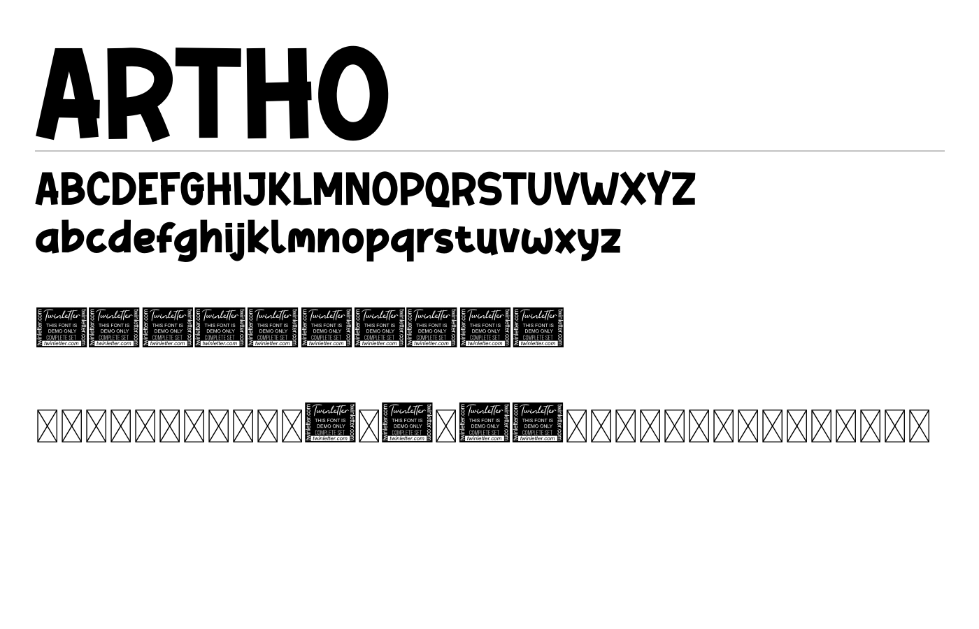 ARTHO Font preview