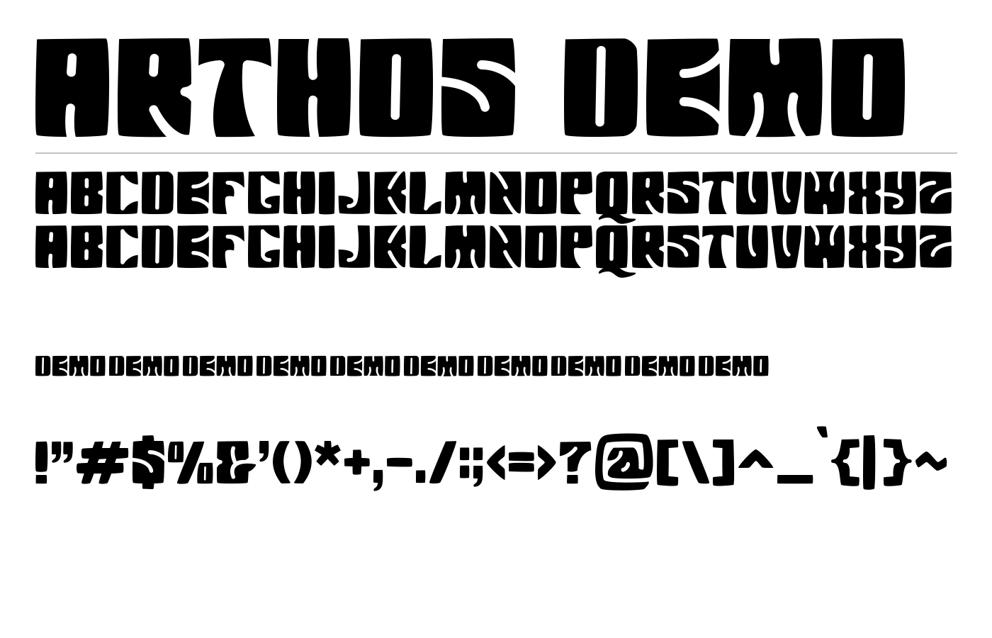 Arthos demo Font preview