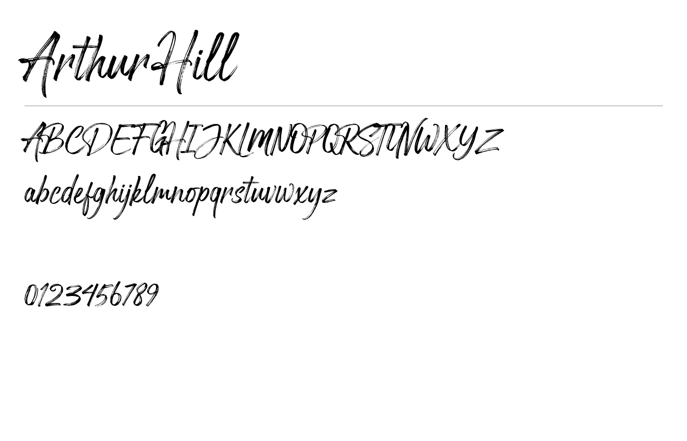 Arthur Hill Font preview