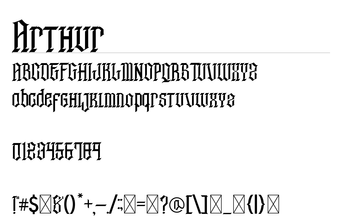 Arthur Blackletter Font preview