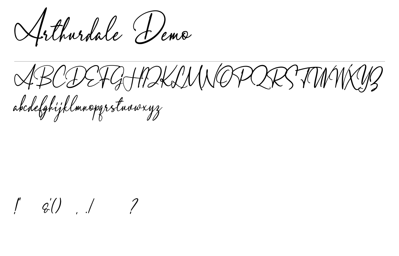 Arthurdale Demo Font preview
