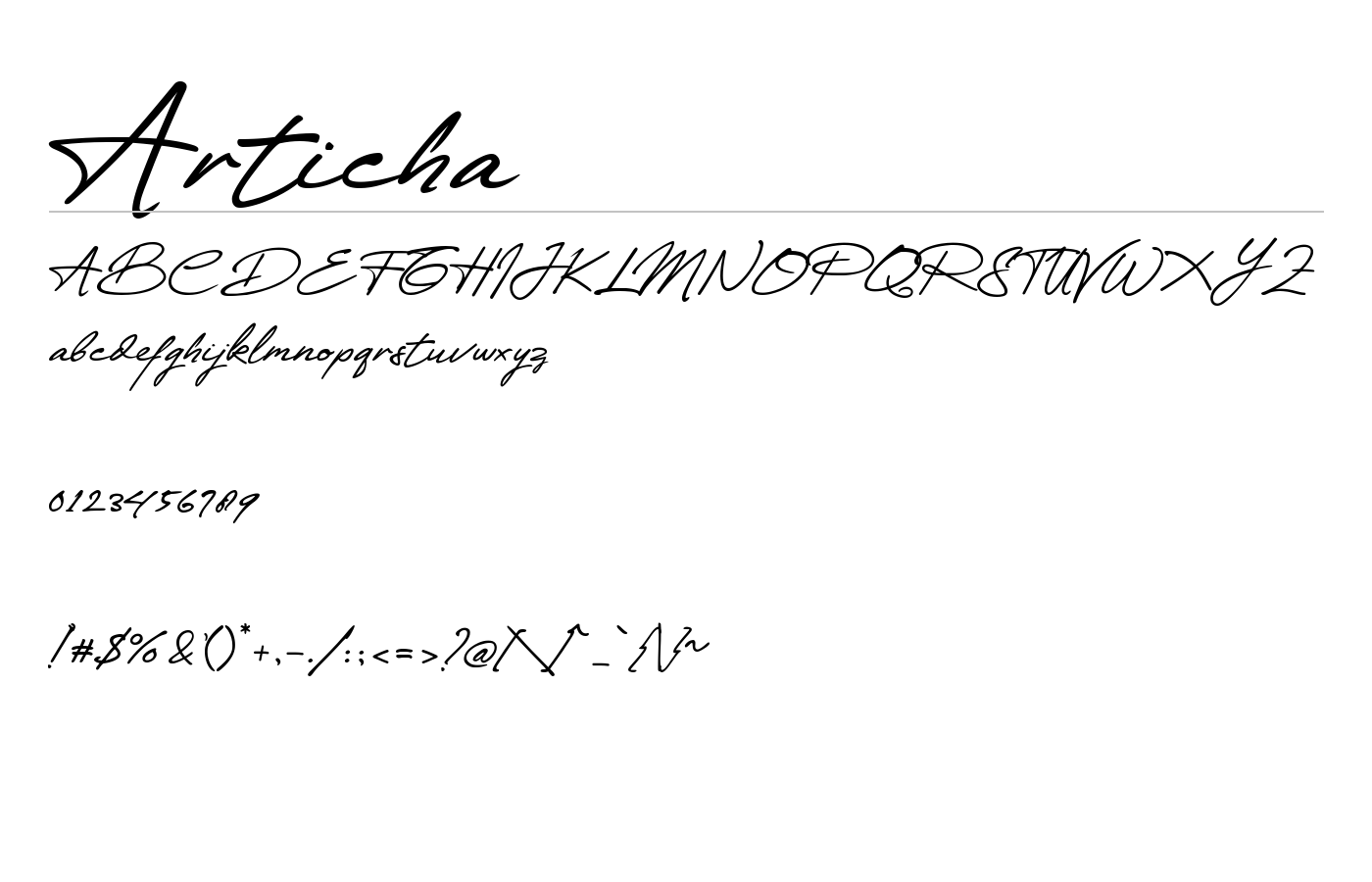 Articha Font preview