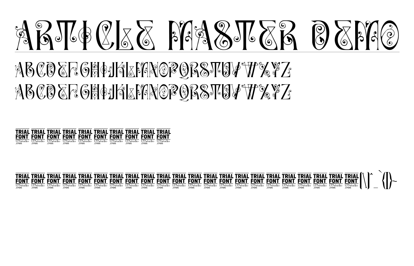 Article Master Demo Font preview