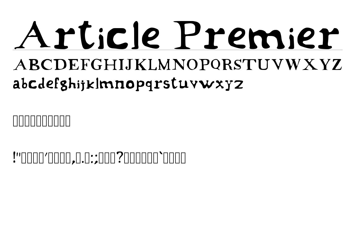 Article Premier Font preview