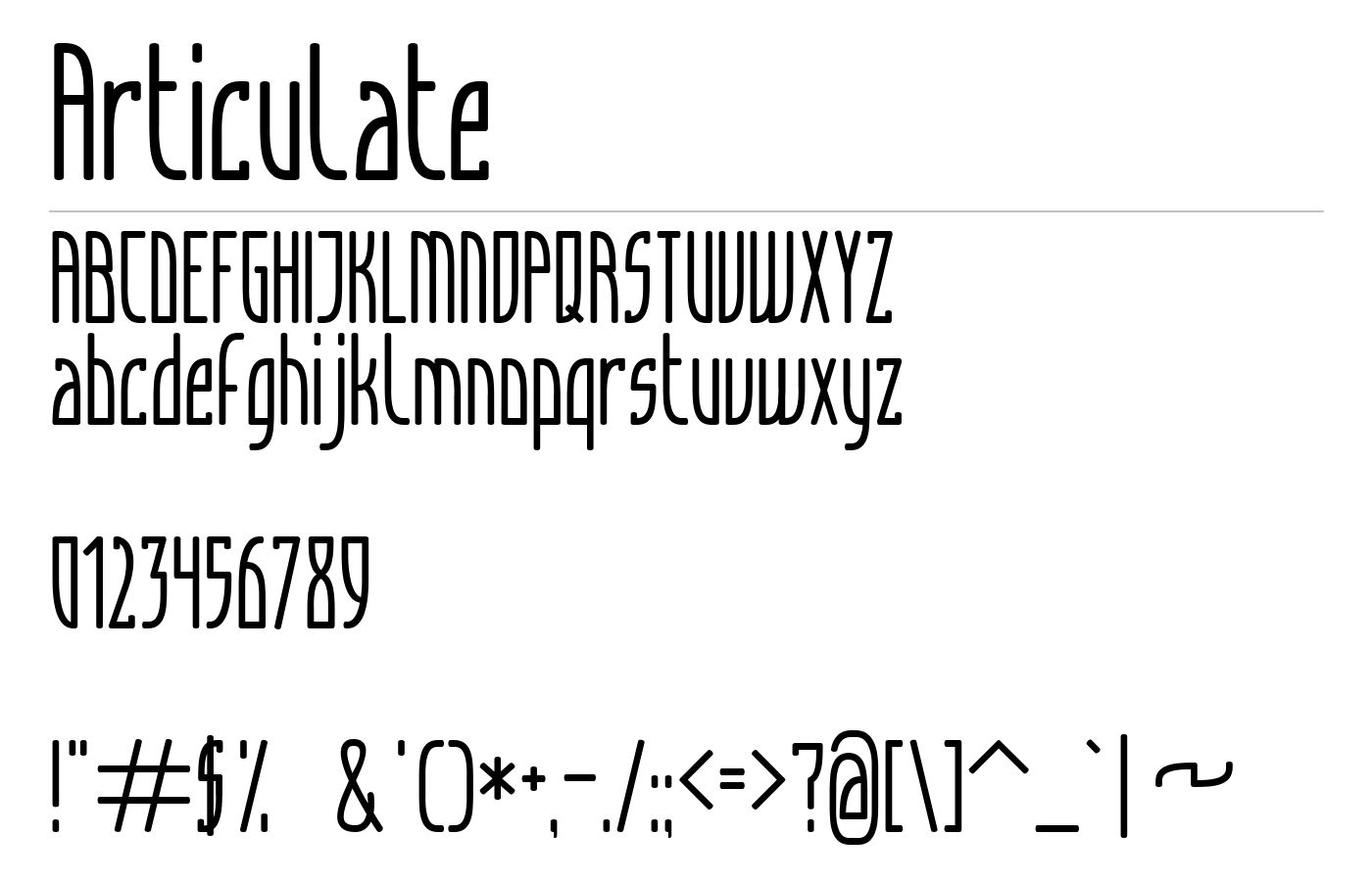 Articulate Font preview