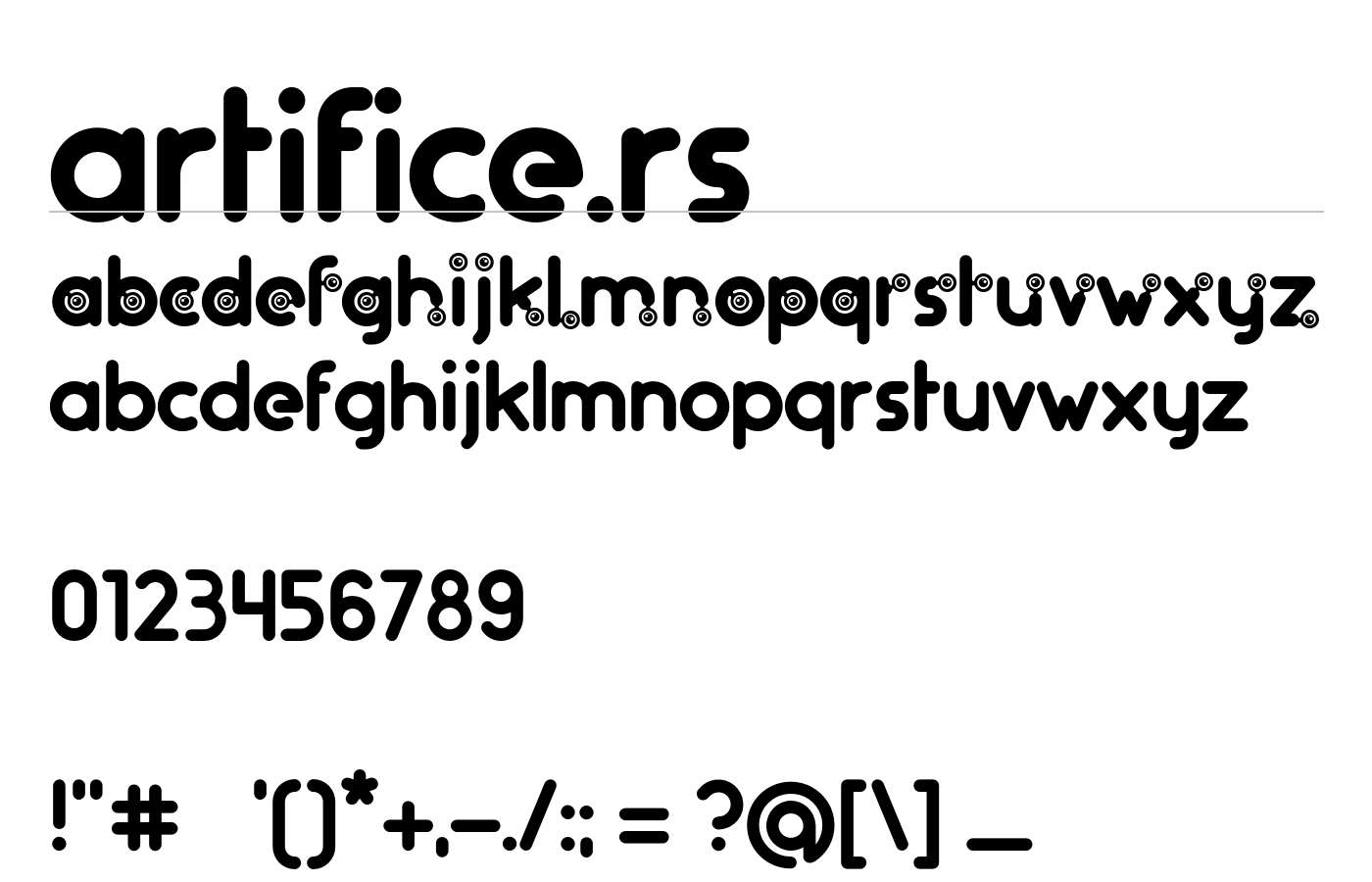 artifice.rs Font preview