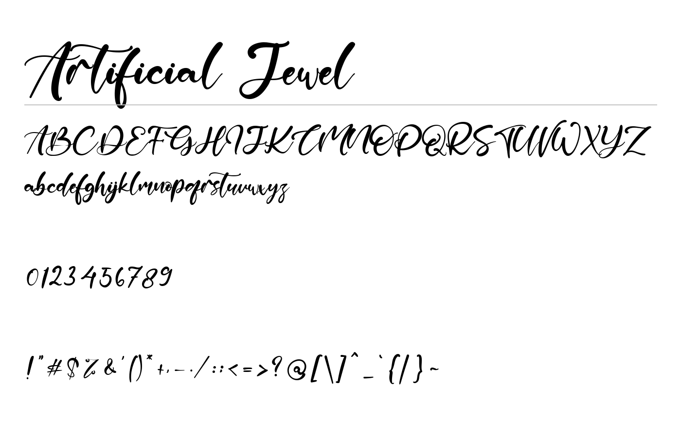 Artificial Jewel Font preview