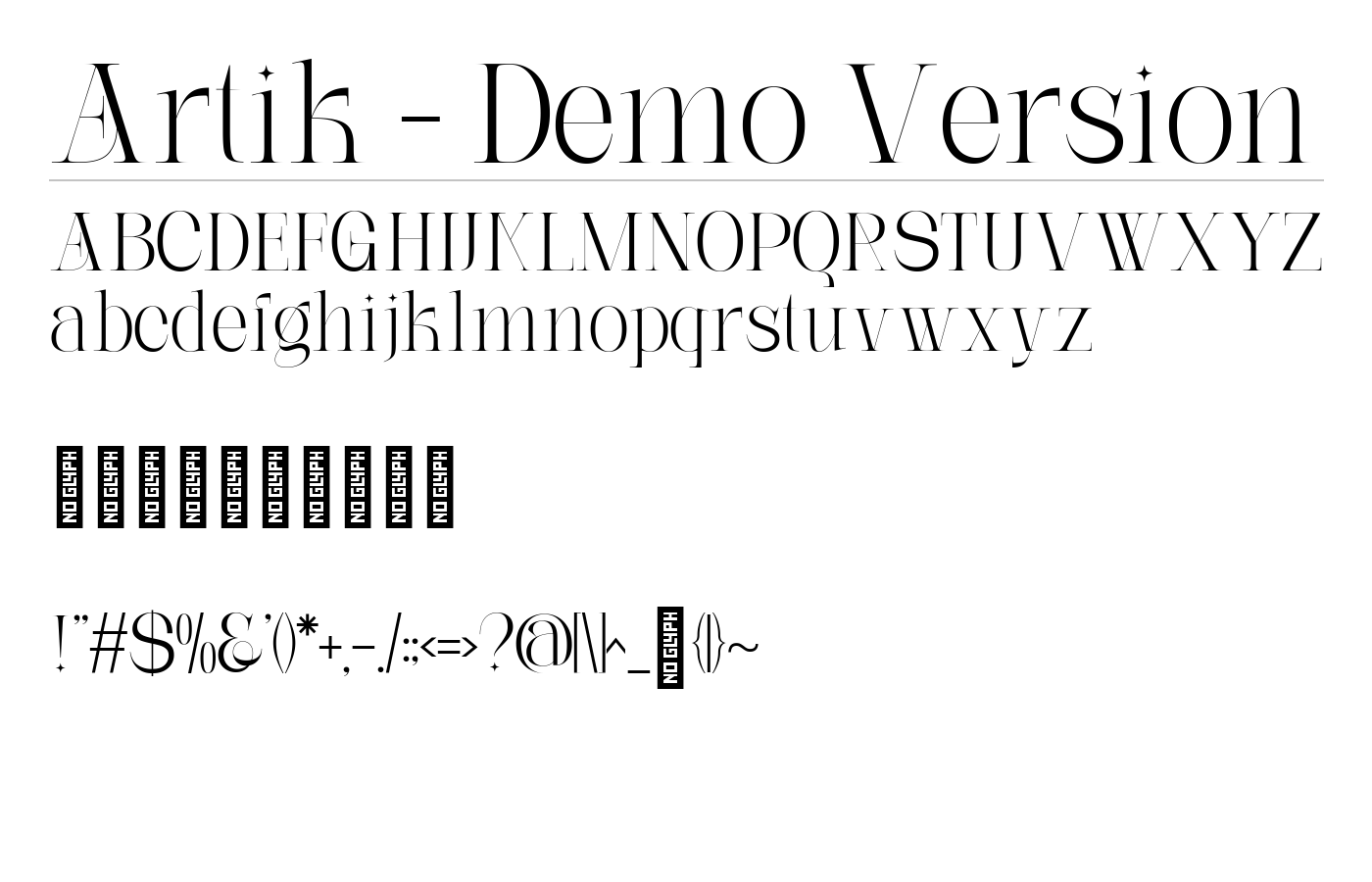 Artik - Demo Version Font preview