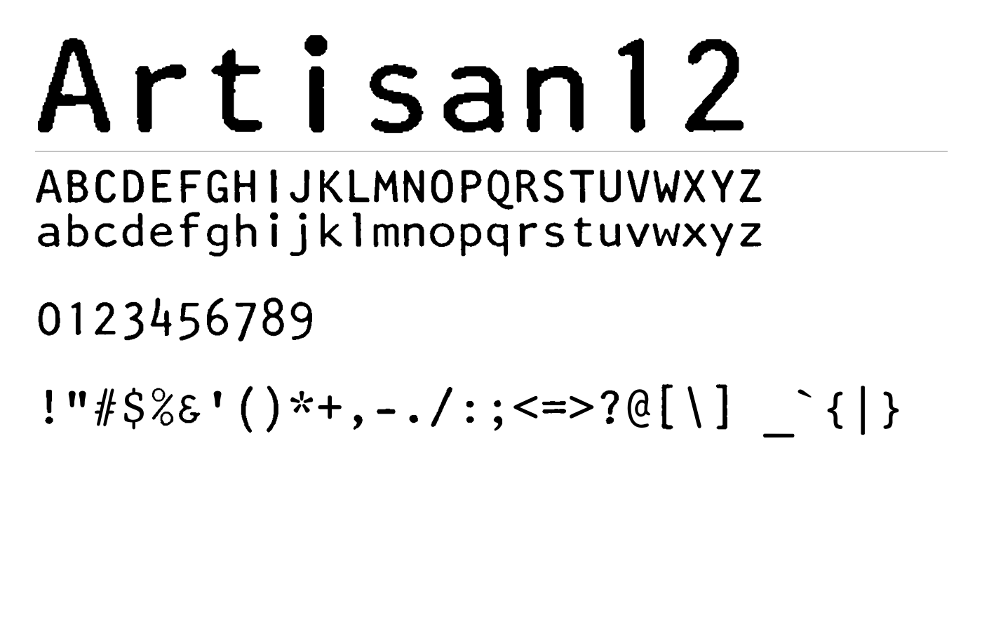 Artisan12 Font preview