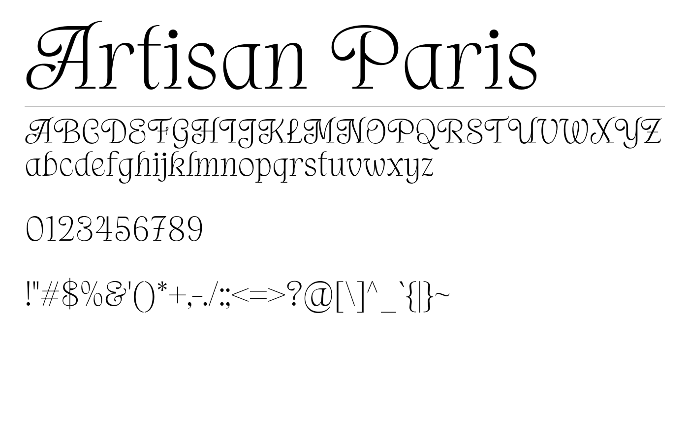 Artisan Paris Font preview