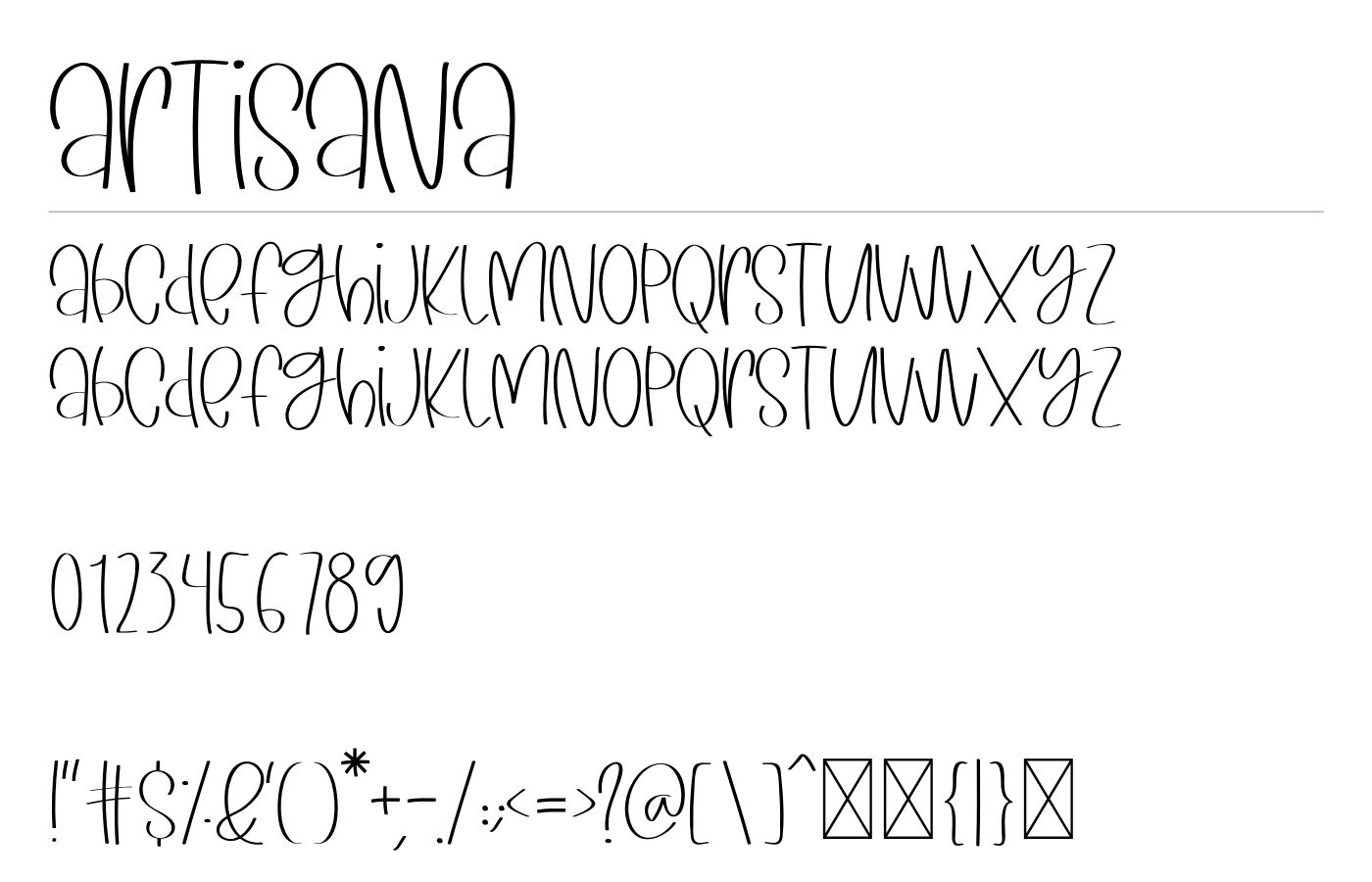 Artisana Font preview
