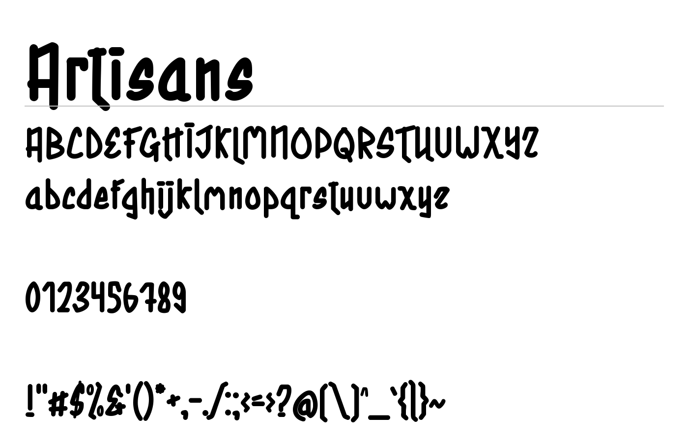 Artisans Font preview