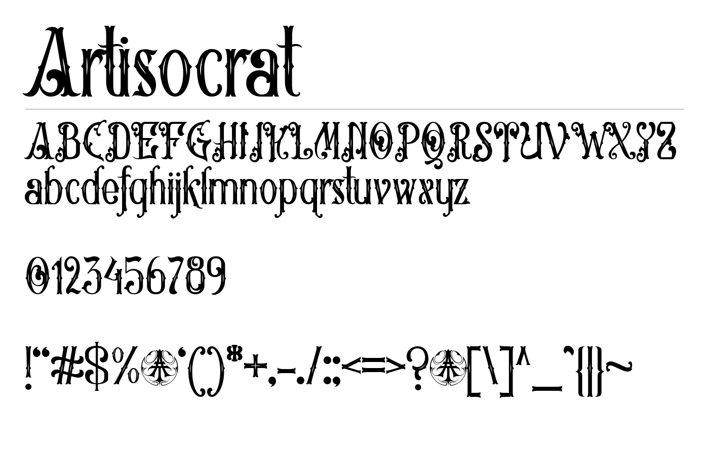 Artisocrat Font preview