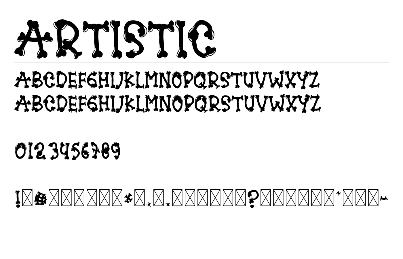 Artistic Font preview