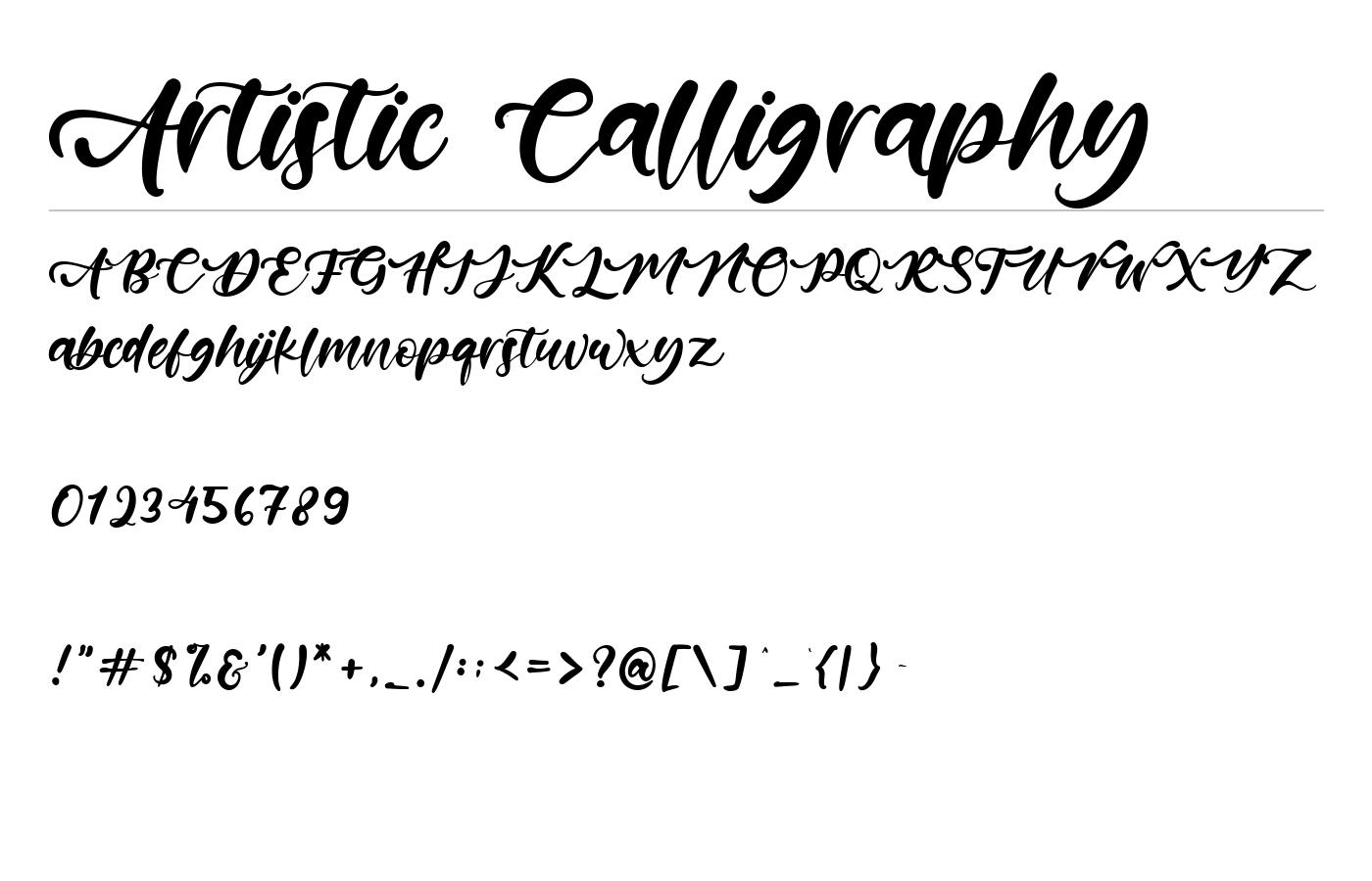 Artistic Calligraphy Font preview