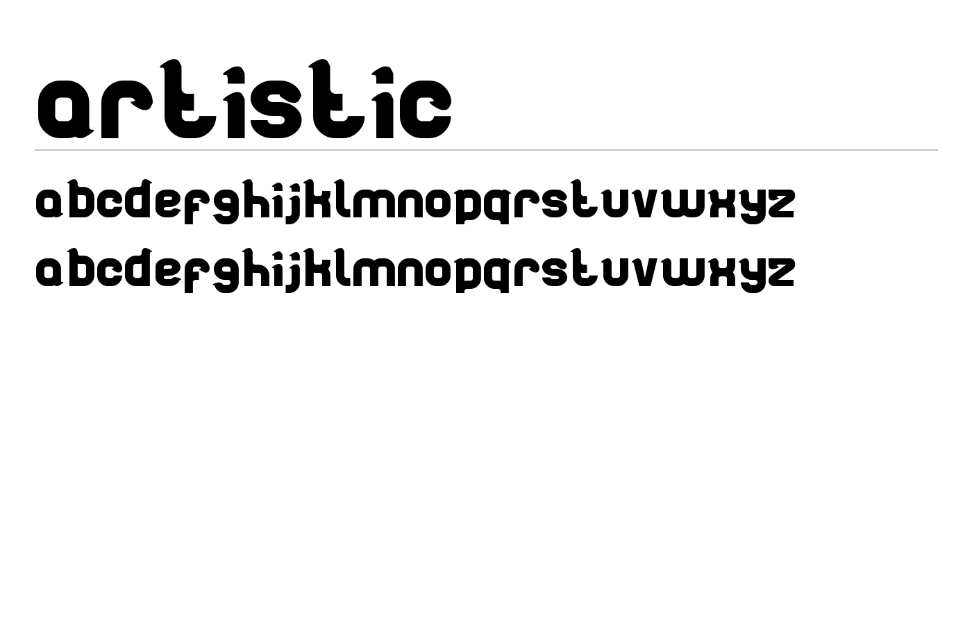 artistic Font preview