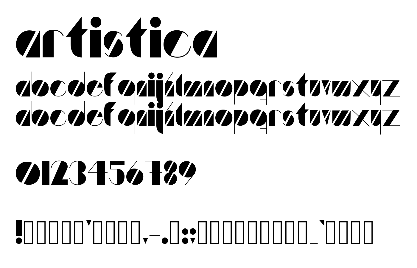 Artistica Font preview